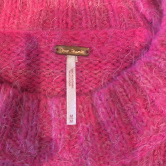 Free People Snowbird Sweater Black, Pink, Orange Striped Combo Sz M - Picture 5 of 5